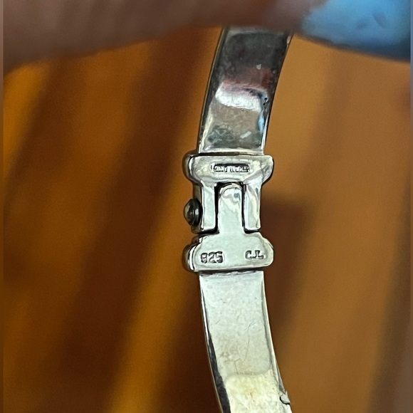 Sterling silver 925 amethyst bangle bracelet purple clasp - Picture 3 of 3